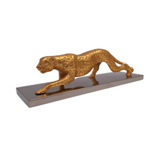 Leopard Dekofigur Gold – moderne Figur