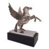 Pegasus – dekorative Aluminiumfigur auf einem Stahl- und Holzsockel – NI9935