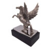 Pegasus – dekorative Aluminiumfigur auf einem Stahl- und Holzsockel – NI9935