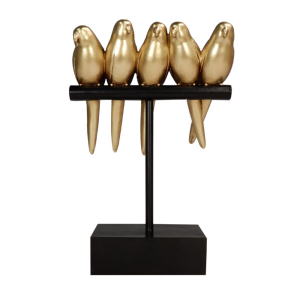 Vögel Dekofigur Gold 5er Set – moderne Figur 25 cm