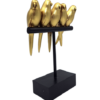 Vögel Dekofigur Gold 5er Set – moderne Figur 25 cm