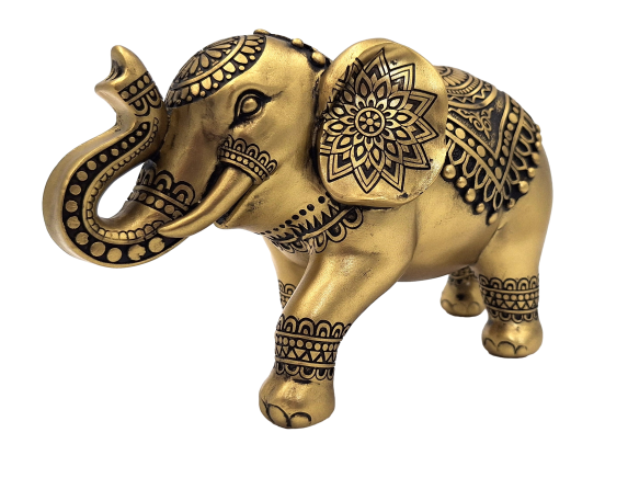 Elefant Dekofigur Gold 22 cm – Glücksbringer Figur