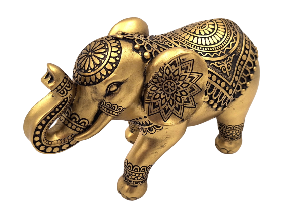 Elefant Dekofigur Gold 22 cm – Glücksbringer Figur