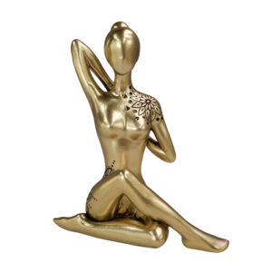 Yoga Dekofigur Gold 16 cm – moderne Figur Meditation