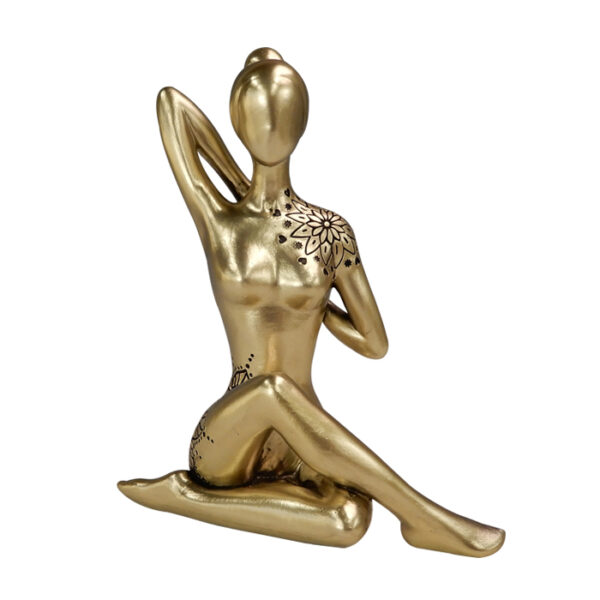 Yoga Dekofigur Gold 16 cm – moderne Figur Meditation