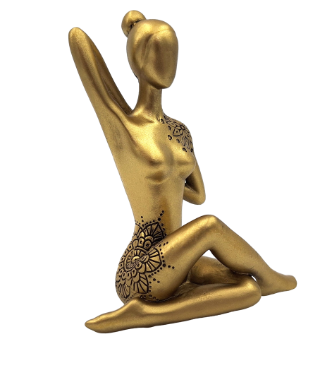 Yoga Dekofigur Gold 16 cm – moderne Figur Meditation