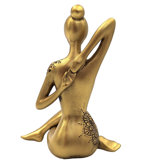 Yoga Dekofigur Gold 16 cm – moderne Figur Meditation
