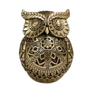 Eule Dekofigur Gold 14 cm – Symbol der Weisheit