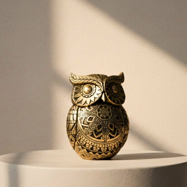 Eule Dekofigur Gold 14 cm – Symbol der Weisheit