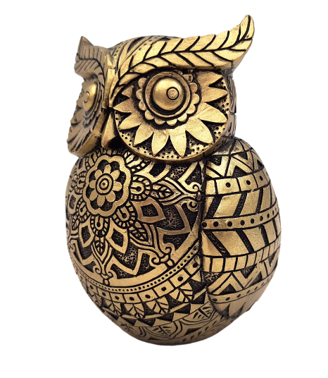 Eule Dekofigur Gold 14 cm – Symbol der Weisheit