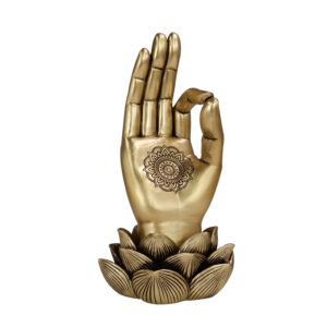 Mudra OM Dekofigur Gold 21 cm – Meditation Figur