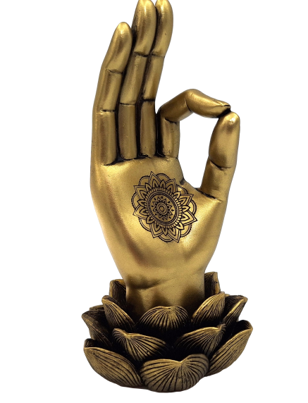 Mudra OM Dekofigur Gold 21 cm – Meditation Figur