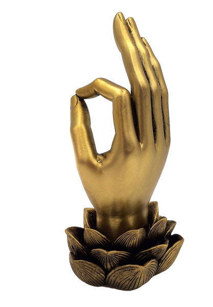 Mudra OM Dekofigur Gold 21 cm – Meditation Figur