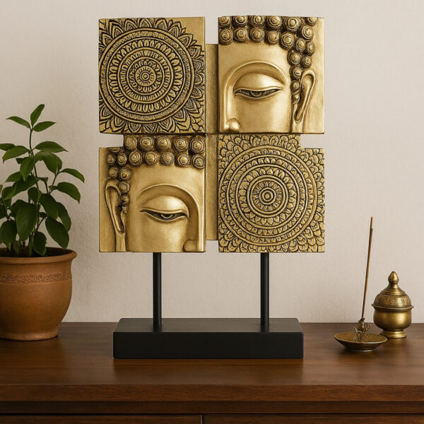 Mandala Dekofigur Gold 34 cm – spirituelle Figur