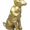 Hund Dekofigur Gold DOG2 – moderne Figur 26 cm
