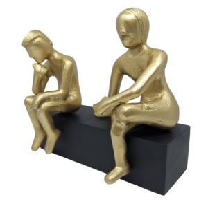 321988-1 Zwillinge Dekofigur Gold GEM2 – moderne Figur 18 cm