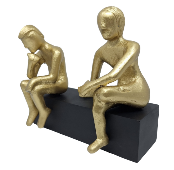 Zwillinge Dekofigur Gold GEM2 – moderne Figur 18 cm