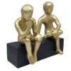 Zwillinge Dekofigur Gold GEM2 – moderne Figur 18 cm