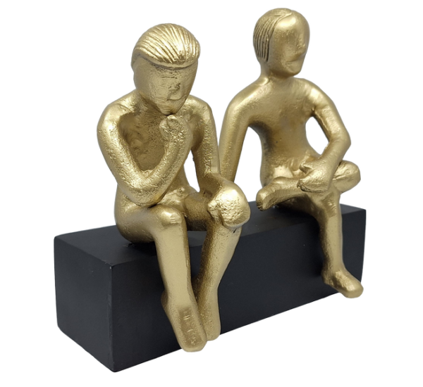 Zwillinge Dekofigur Gold GEM2 – moderne Figur 18 cm