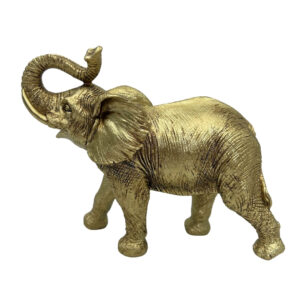 Dekofigur Elefant Gold 20 cm – edle Glücksfigur modern