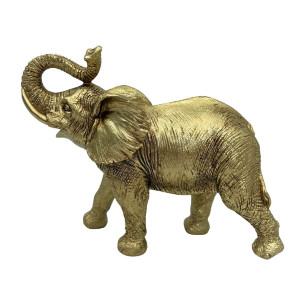 Dekofigur Elefant Gold 20 cm – edle Glücksfigur modern