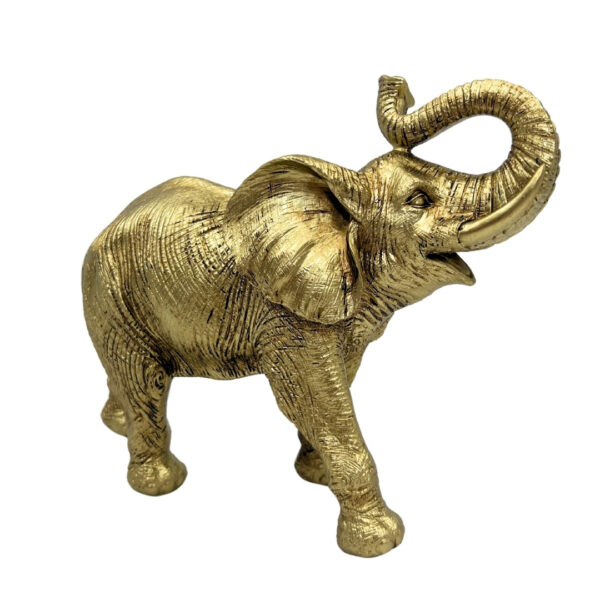 Dekofigur Elefant Gold 20 cm – edle Glücksfigur modern