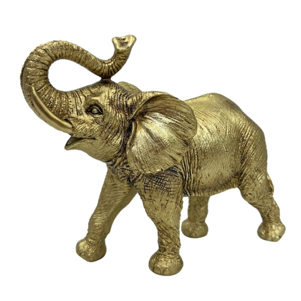 Dekofigur Elefant Gold 20 cm – edle Glücksfigur modern