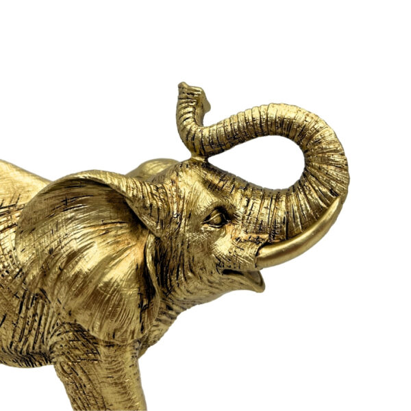 Dekofigur Elefant Gold 20 cm – edle Glücksfigur modern