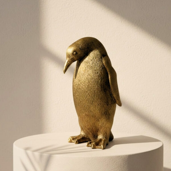 Dekofigur Goldener Pinguin Höhe 20,5 cm - moderne Inneneinrichtung 3989FJZ