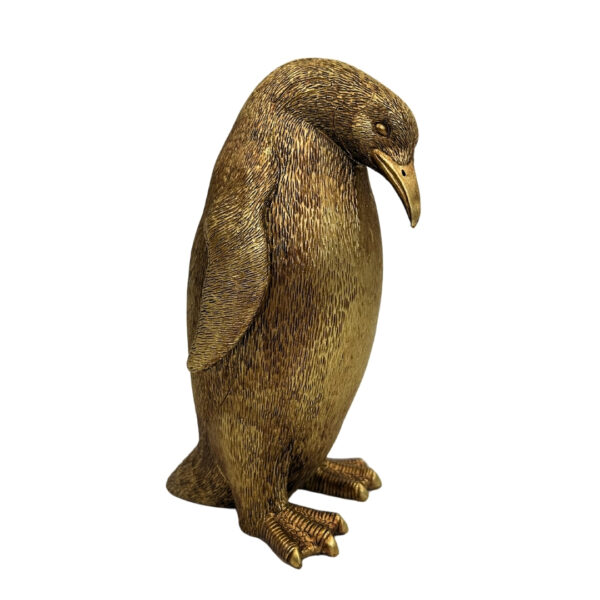 Dekofigur Goldener Pinguin Höhe 20,5 cm - moderne Inneneinrichtung 3989FJZ