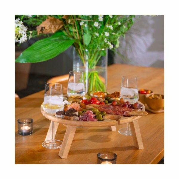 Snacktablett Livoo MES150 rund aus Holz