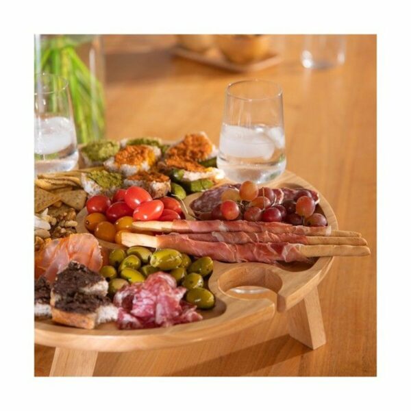 Snacktablett Livoo MES150 rund aus Holz