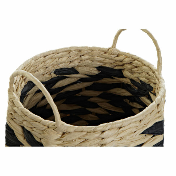 Korb Set Schwarz Natur 2er – Boho Aufbewahrung