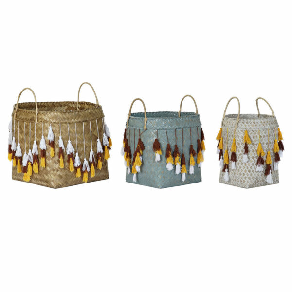 8424001848102_S3018553_P32 Korb Set Boho 3er – Bambus Aufbewahrung bunt