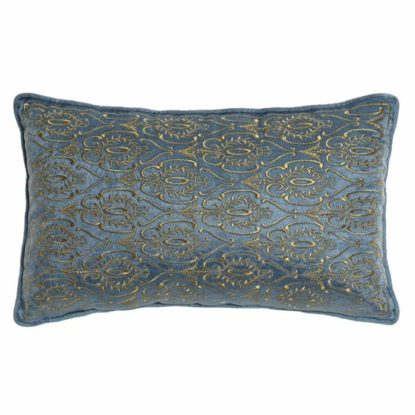 8424001850396_S3017676_P22 Kissen Blau Gold 50 cm – Samt Dekokissen