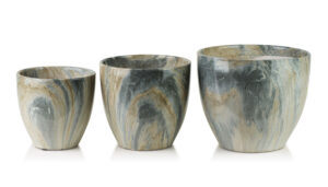 NEVA MARBLE Blumentopf Set Marmor – 3 Elegante Übertöpfe