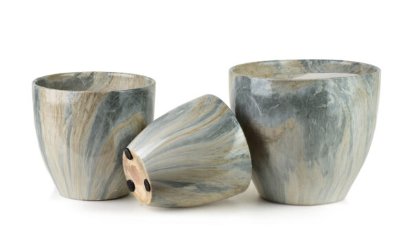 NEVA MARBLE Blumentopf Set Marmor – 3 Elegante Übertöpfe