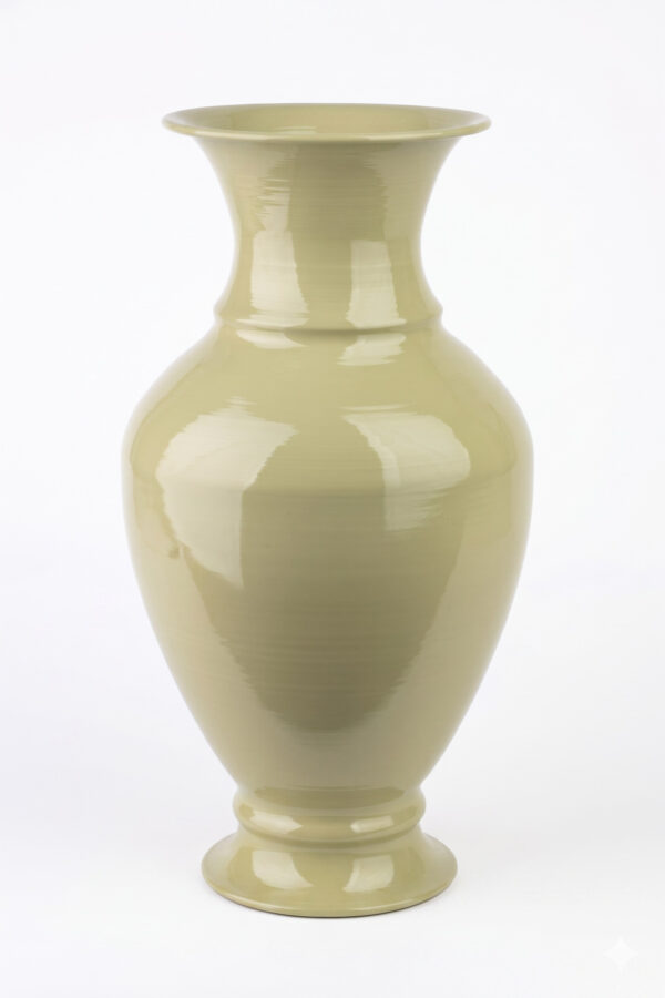 Große Metallvase ROGER Salbei – Elegante Bodenvase 41 cm