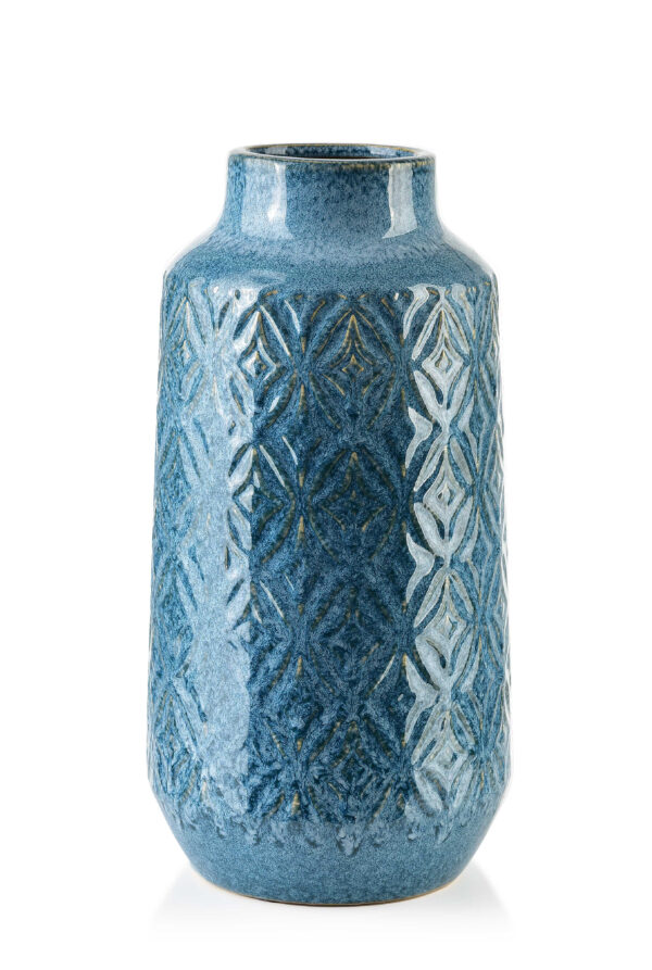 Blaue Keramikvase Yarine – Elegante Dekovase im modernen Stil
