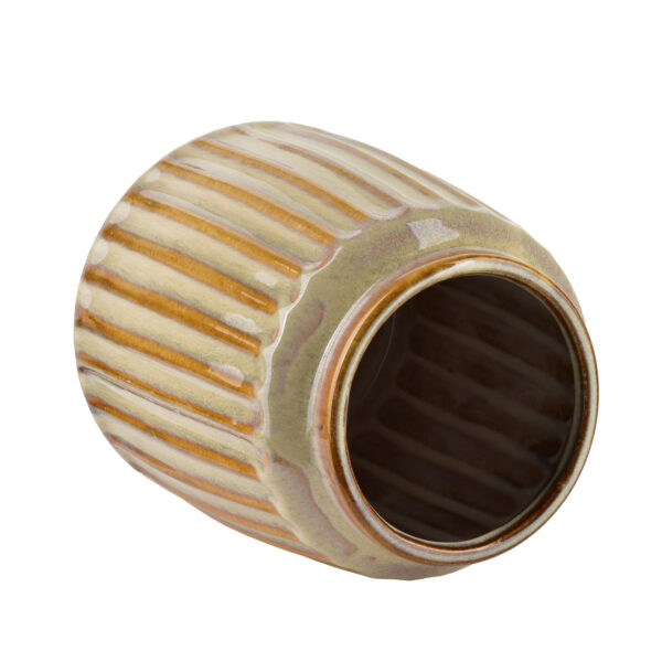 Keramik Übertopf ARINA Beige – Elegante moderne Pflanzvase