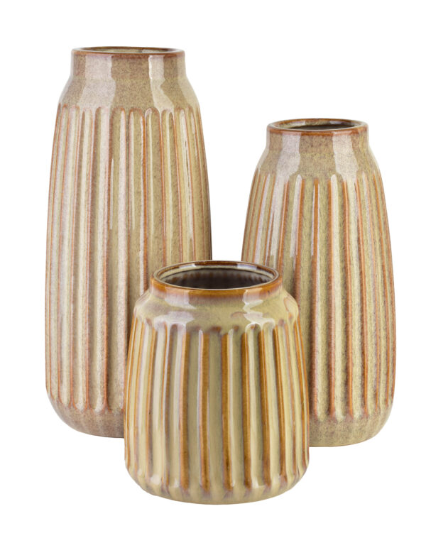Keramik Übertopf ARINA Beige – Elegante moderne Pflanzvase