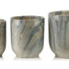 NEVA MARBLE Blumentopf Set – 3 Elegante Pflanzgefäße Beige Grau