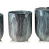 NEVA MARBLE Blumentopf Set Blau – 3 Moderne Übertöpfe