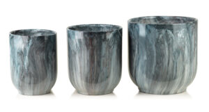 NEVA MARBLE Blumentopf Set Blau – 3 Moderne Übertöpfe