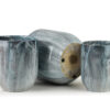 NEVA MARBLE Blumentopf Set Blau – 3 Moderne Übertöpfe