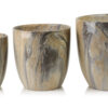 NEVA MARBLE Blumentopf Set Gold Beige – 3 Elegante Übertöpfe