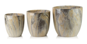 NEVA MARBLE Blumentopf Set Gold Beige – 3 Elegante Übertöpfe