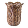 Keramik Vase Braun – Dekorative Vase mit Blattstruktur LETTU
