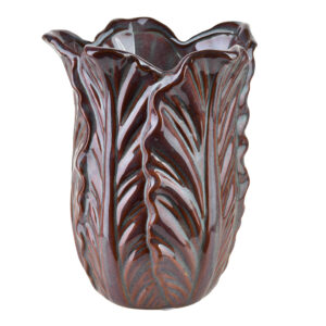 Keramik Vase Violett LETTU – Deko Vase mit Blattdesign