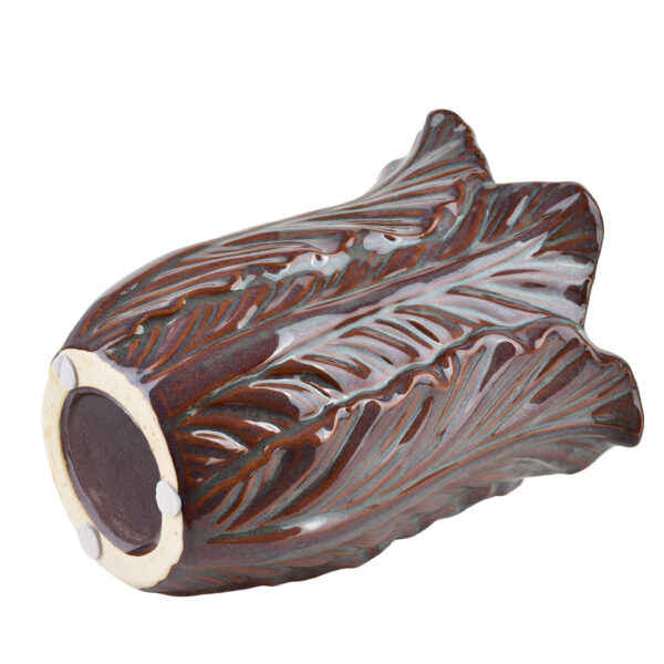 Keramik Vase Violett LETTU – Deko Vase mit Blattdesign